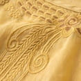 thumbnail image 3 of Cagogo Women Plus Size Two Piece Set Round Neck 3/4 Sleeve Blouse Wide Leg Pants Casual Solid Boho Loose Matching Outfits Summer Business Cruise Travel Clothes, Yellow 3XL, 3 of 7