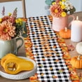 thumbnail image 4 of Thanksgiving Orange Cotton Linen Table Runner, Washable Table Runners for Kitchen, Dining Room, Holiday, Home Party Table Decor, 13x108 Inches, 4 of 9