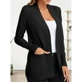 thumbnail image 5 of Women'S Open Front Knit Cardigan Sweater Long Sleeve with Pocket Black M, 5 of 10