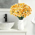 thumbnail image 4 of Twfbrm Artificial Flowers, Realistic Plastic Daffodils Bouquet with Green Leaves and Stems, UV Resistant Real Looking Faux Plants Narcissus Flowers Spring Decorations for Wedding Bridal Outdoor, 4 of 9