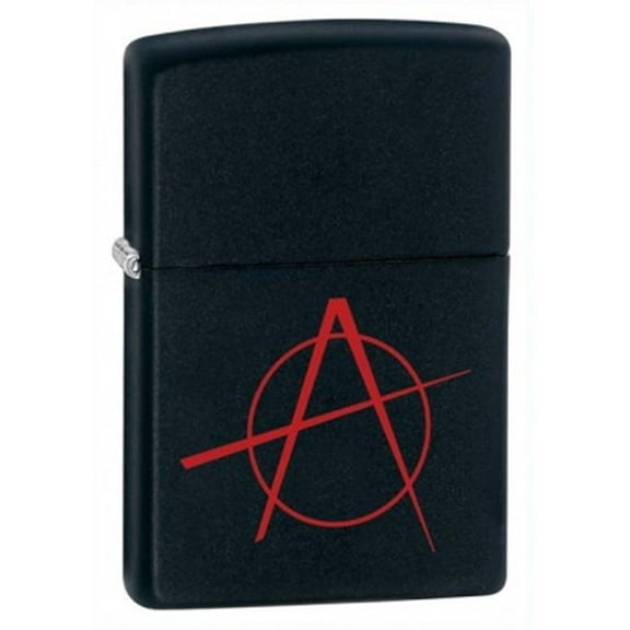 Zippo Lighter - Personalized Customize Message Engrave on Backside for Anarchy Design (Black Matte) 20842