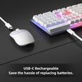 thumbnail image 6 of MageGee V550 Wireless Gaming Keyboard and Mouse, 2.4G Full-Sized RGB LED Computer Keyboards with Transparent Shell, Rechargeable Quiet Cordless Mouse & Keyboard Combo for Laptop/PC/Desktop (Purple), 6 of 8