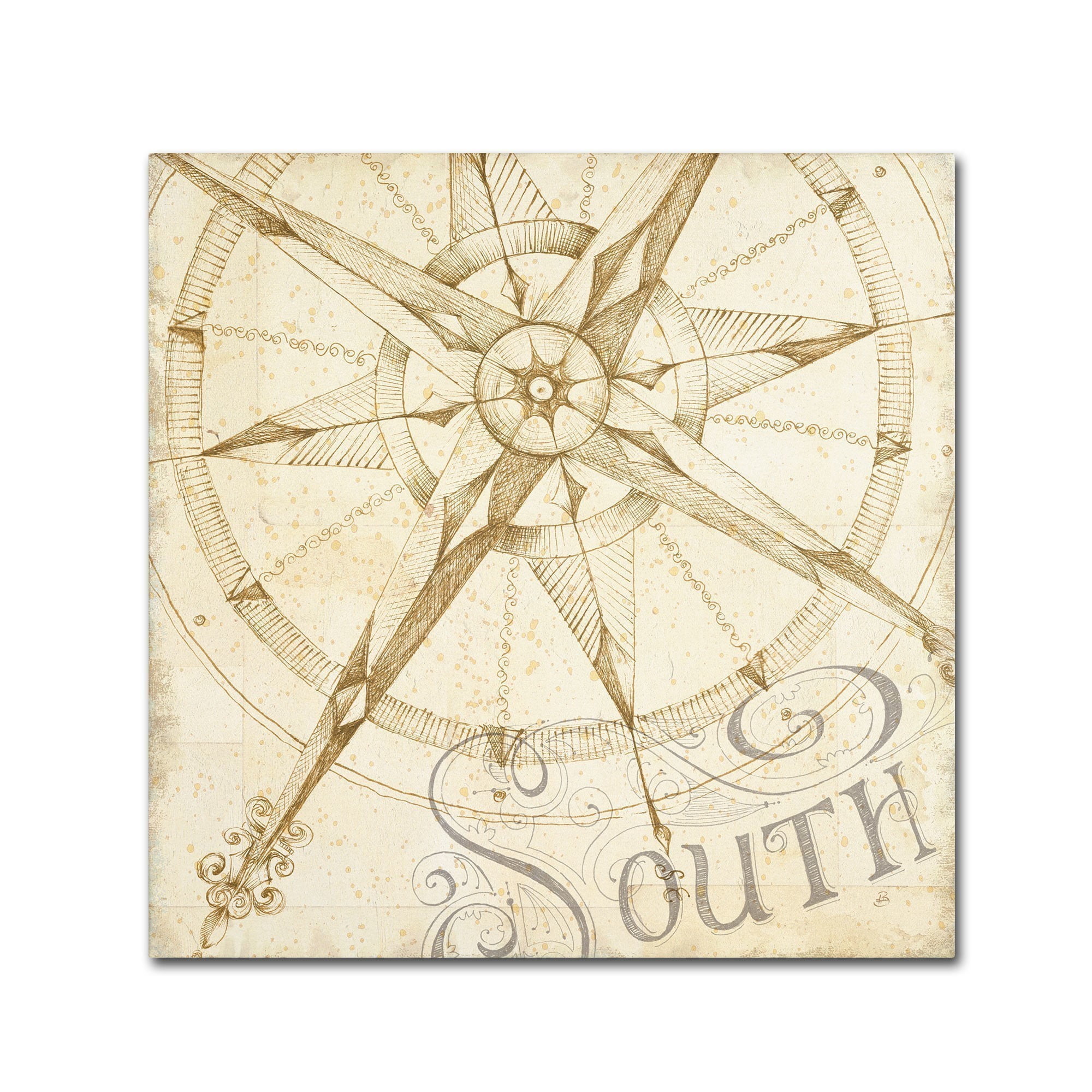 Trademark Fine Art "Coast to Coast Sepia II" Canvas Art by Daphne Brissonnet