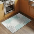 thumbnail image 3 of Aqua White 2'x3' Washable Rug, Abstract Grey Chrysanthemum Flower Floral Non-Slip Soft Doormat Area Rugs for Entrance Bathroom Bedsides, Carpet for Kitchen Bedroom, Entryway Floor Mat, 3 of 9