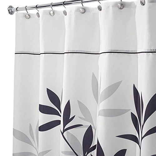Interdesign Leaves Long Shower Curtain Black And Gray 72 Inch By 84 Com Interdesign Leaves Long Shower Curtain, 84 Inch Shower Curtain