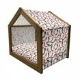 thumbnail image 2 of Feminine Pet House, Women Fashion Pattern with High Heel Stiletto Shoes Ladies Footwear, Outdoor & Indoor Portable Dog Kennel with Pillow and Cover, 5 Sizes, Scarlet Beige Black, by Ambesonne, 2 of 5