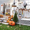 thumbnail image 2 of Eveokoki Home Halloween Yard Stake, 9.2x9.2 Inch Come In We've Been Dying To Meet You Aluminum Sign With Stake, Outdoor Decoration Garden Lawn Driveway Yard Sign for Halloween, 2 of 6