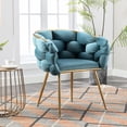 thumbnail image 2 of Blue Velvet Single Sofa Chair with Comfortable Feel / Perfect for Leisure Time at Home, 2 of 5