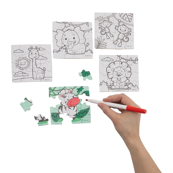 Fun Express Color Your Own Animal Puzzles Bulk 50 Pc