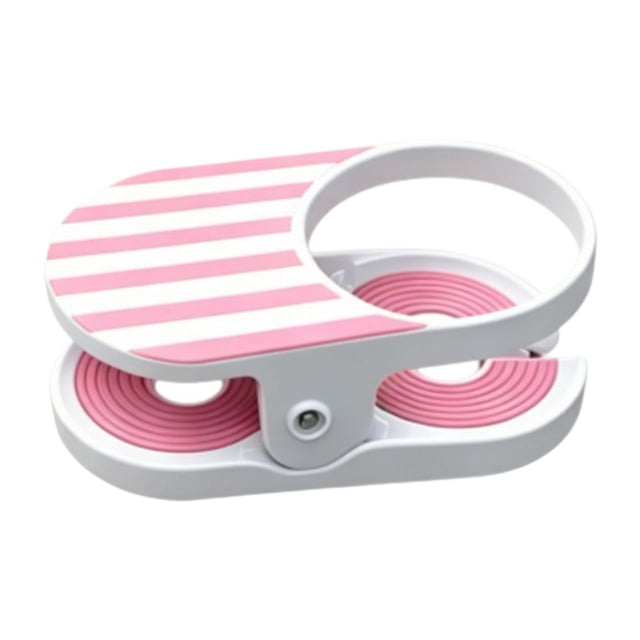 Soporte para tazas y botellas de plástico reforzado con clip para colgar en el escritorio. Rosa