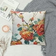 thumbnail image 2 of COMIO Tache Floral Hummingbirds Burgundy Ivory Antique Vintage Farmhouse Spring Country Rustic Microfiber Rose Garden Pillowcases, 2 of 5