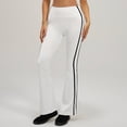 thumbnail image 5 of Women's High-Waisted Flared Yoga Pants with Striped Design for Running and Fitness, 5 of 6