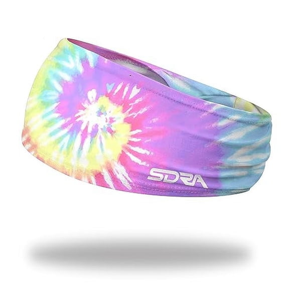 Suddora Non Slip 3.5" Tapered Pastel Tie-Dye Headband - Fashion, Summer, Beach, Outdoor and Sports, Abstract Colours