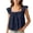 Navy, variant on APEXFWDT Women's Square Neck Cotton Linen Tank Top Flutter Sleeve Cropped Top Fashion Ruffle Casual Summer Tank Top,L,Beige