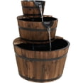thumbnail image 1 of Sunnydaze 30"H Electric Wood Rustic Farmhouse Style 3-Tier Barrel Outdoor Water Fountain, 1 of 10