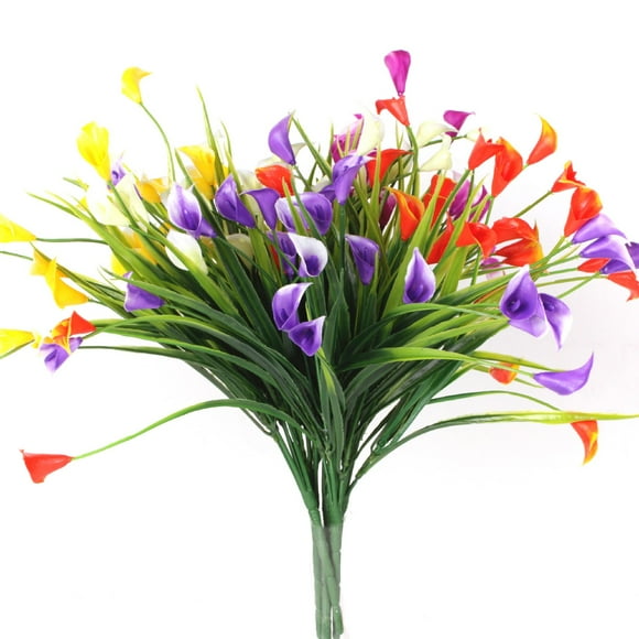 Artificial Flowers Fake Wildflowers UV Resistant Faux Flowers Plastic Plants Artificial Flower Outdoor for Indoor Outside Wedding Home Birthday Holiday Party Arrangment Garden Decoration