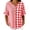 Red, variant on Molidfa Women's V-Neck Blouse 3/4 Sleeve Plaid Stretchable Pull-On Style Regular Fit Striped Casual Elegant Top