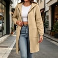 thumbnail image 5 of QIbmong Women's Zip-up Hoodie Oversized Light Fleece Long Sleeve Sweatshirts Casual Winter Jackets Coat with Pockets(XXL,Khaki), 5 of 9