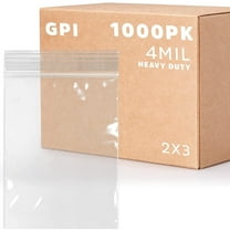 GPI 2” x 3” Heavy Duty Ziplock Bag 4 Mil Clear Resealable Bags for Travel, Storage & Shipping, 1000-Pack