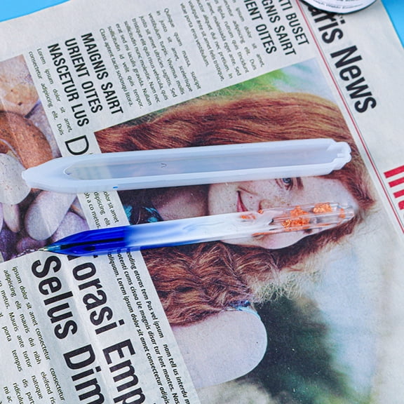 Pen Epoxy Resin Silicone Molds Ballpoint Pens Casting Molds for DIY Candle Pen Making Crafts White 149x13x12mm