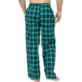 thumbnail image 3 of Bintangor Men's Pajama Pant 100% Woven Cotton Plaid Sleep Elastic Waistband Lounge Wear Long Pjs Green XL, 3 of 3