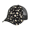 thumbnail image 6 of Lsque Daisy Printed Trucker Hat - Baseball Cap for Men Women - Breathable Mesh Side, Adjustable Fit - for Casual Wear, 6 of 7