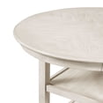 thumbnail image 3 of Benjara Aine 5 PC Round Counter Dining Table- Chair Set- White Wood- Fabric Seat, 3 of 8