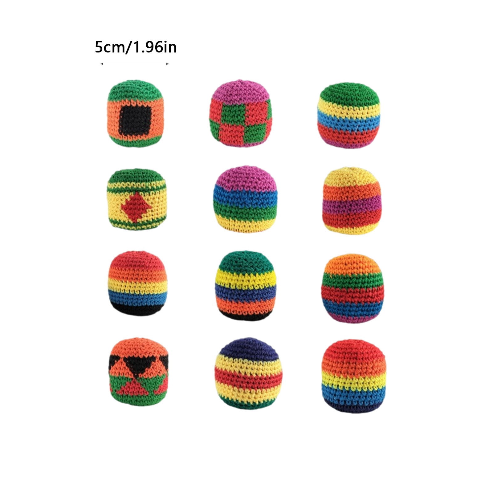 42-Panel Hacky Ball, Soft Durable Handmade Footbag, Purified Sand Filled Kick Sack for KidTeens Adults, Indoor Outdoor Footbag Game Relief Fidget Tool, Mid-Weight,12PCS
