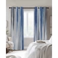 thumbnail image 3 of Blue Gray Blackout Curtains 45 Inches Long for Bedroom, Modern Simple Abstract White Ombre Texture Thermal Insulated Room Darkening Black Out Window Curtain Panels Grommet Drapes for Living Room, 3 of 8