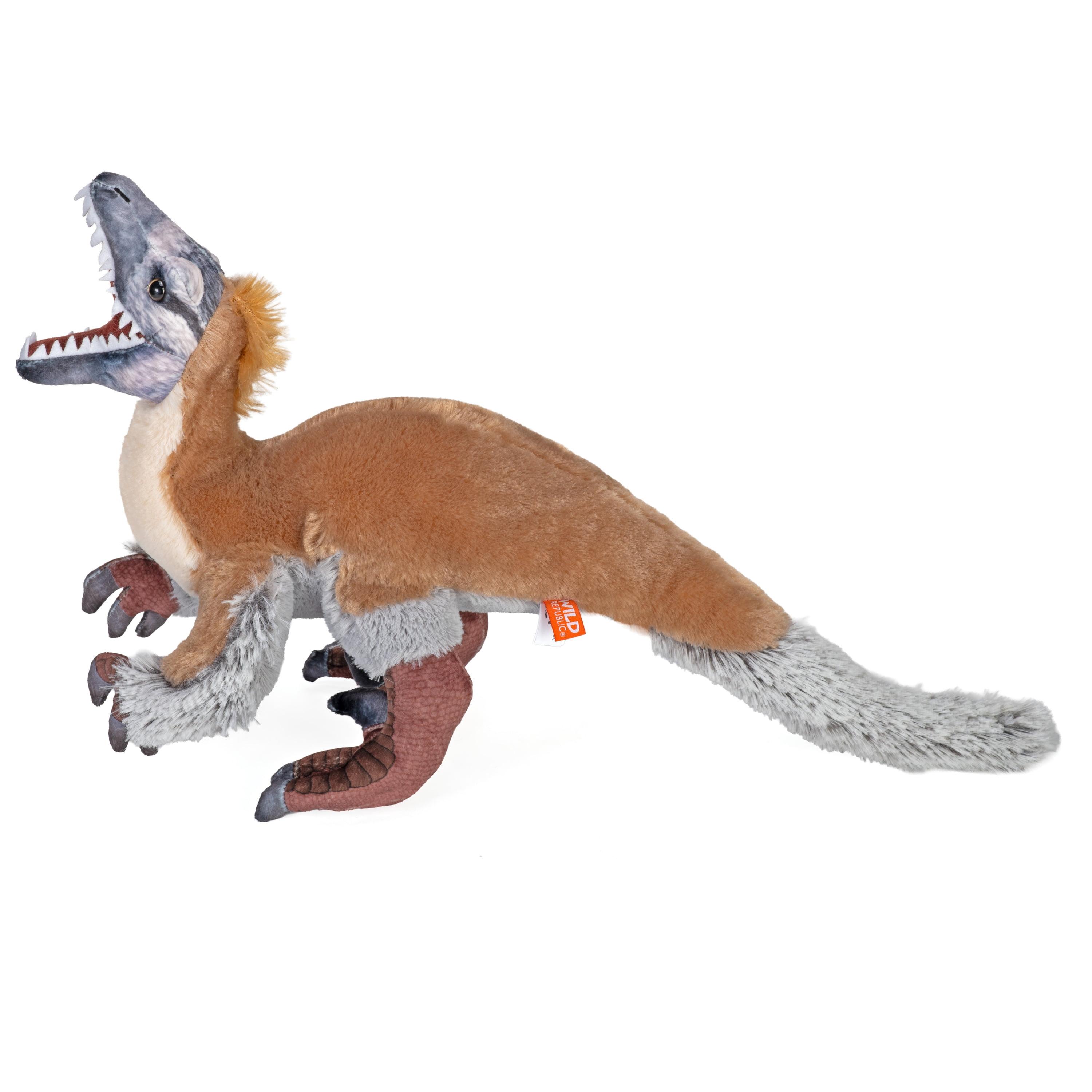 Wild Republic Artist Collection, Dinosaur Velociraptor, Gift for Kids, 15 inches, Plush Toy, Fill is Spun Recycled Water Bottles