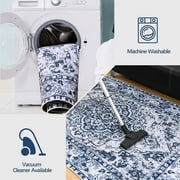 Softlife Oriental Traditional Area Rug for Living Room Durable Washable Persian Carpet Non Slip Boho Rugs for Bedroom, 5x8, Blue