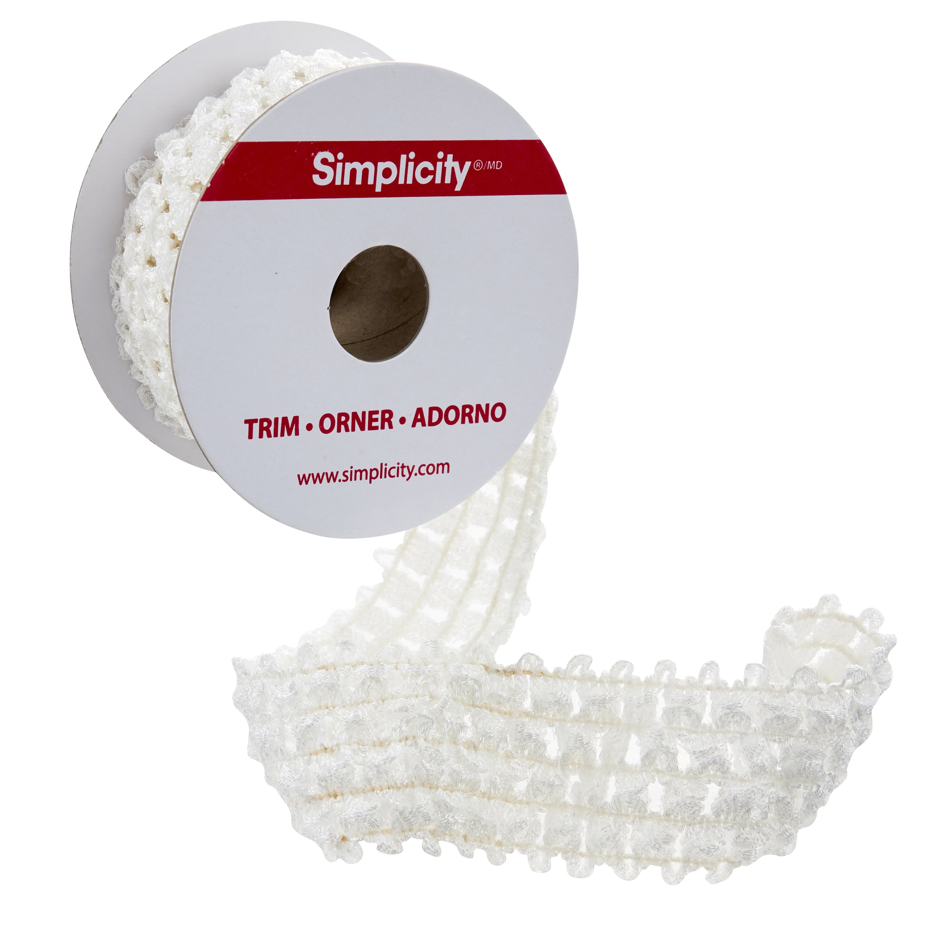 (2 pack) Simplicity Trim, White 1 1/2 inch Stretch Knit Headband trim great for apparel, costumes, home decorating, and crafts, 3 Yards, 1 Each