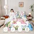 thumbnail image 3 of Castle Fairy Floral Letter A Hummingbird Full Size Comforter Sets 3 Pieces for Women,Spring Garden Bedding Sets for Home Decor, 3 of 6
