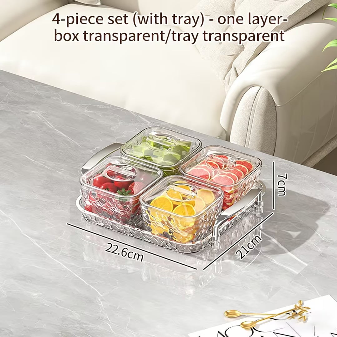 Serving Tray - Unique 9 Compartment Flower Snack Tray W/Dressing - View #5