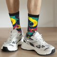 thumbnail image 5 of Goofa Colorful Sharks Printed Men's Crew Socks, Soft Durable Breathable Moisture-Wicking with Odor Control Cotton socks, 5 of 9