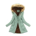 thumbnail image 1 of Abrigos Yuehao para mujer, abrigo de invierno cálido, chaqueta con capucha, abrigos ajustados de invierno (verde menta), 1 of 8