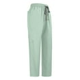 thumbnail image 6 of Scrub Suit Set for Women, Modern V-Neck Scrub Top & Jogger Scrub Pants with Multi Pockets Professionals Soft Stretch Athletic Nursing Uniform Workwear (Mint green), 6 of 7