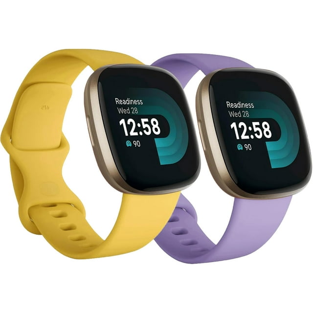 REQO Bracelets de Remplacement Compatibles avec Fitbit Versa 3 / Versa 4 / Sense/Sense 2, Bracelet Classique Réglable en Silicone pour Femmes Hommes