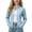 Blue, variant on Girls Peplum Ruffle Athletic Jacket Full Zip Stand Collar Top With Thumbholes For Gymnastics Runing Green