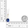 thumbnail image 6 of Gem Stone King 925 Silver and 10K Yellow Gold Blue Created Sapphire and White Moissanite Pendant Necklace for Women | 8.73 Cttw | Gemstone September Birthstone | Cushion 12MM | With 18 inch Chain, 6 of 7