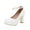 White, variant on OAVQHLG3B Women's Beaded Buckle Shallow Mouth Round Toe High Heel Business Shoes