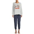 thumbnail image 2 of Warner Bros. Long Sleeve Round Neck Graphic Print Pajamas (Women's or Women's Plus) 2 Piece Set, 2 of 5
