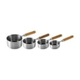 thumbnail image 2 of Juego de tazas medidoras de 4 piezas, taza medidora con mango de madera, juego de horneado duradero de acero inoxidable para hornear secos y líquidos A, 2 of 10