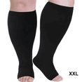 thumbnail image 2 of 2 Pairs Compression Socks Wide Calf Health Care Skin Color Multicolored Practical Knee-High Support Foot Compressor Black/Toe XXL, 2 of 9