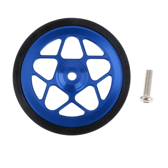Bicicleta Plegable, Rueda Fácil, Rueda de Empuje, Rodamiento Sellado, Reemplazo de 80mm con Perno, Rueda Fácil Estable para Viajes, Transporte Azul SM SunniMix Rueda fácil de bicicleta plegable