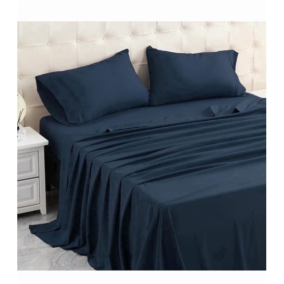 Hotel Collection 4 Piece Sheet Set, Queen Size, Soft Microfiber Bedding