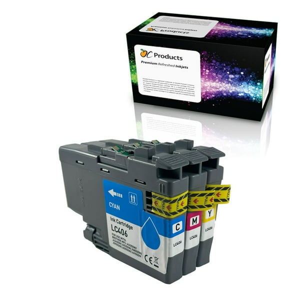 OCProducts Compatible Ink Cartridge Replacement for Brother LC406 3 Pack for MFC-J4335DW MFC-J4345DW MFC-J4535DW MFC-J5855DW MFC-J5955DW MFC-J6555DW MFC-J6955DW (1 Cyan, 1 Magenta, 1 Yellow)