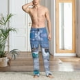 thumbnail image 4 of Mens Pajama Pants Bottoms with Pockets - Lighthouse in Havana Comfy Mens Pj Pants, Soft Men Lounge Pants, 4 of 5
