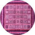 thumbnail image 1 of Ahgly Company Indoor Round Abstract Pink Modern Area Rugs, 6' Round, 1 of 4