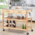 thumbnail image 3 of Costway Rolling Kitchen Trolley Cart Stainless Steel Countertop w/ Storage Drawer Shelf, 3 of 6